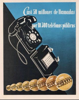 Antigua caja colectora fichas telefónicas nº 7-J.