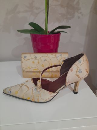 Zapato y bolso fiesta de tela