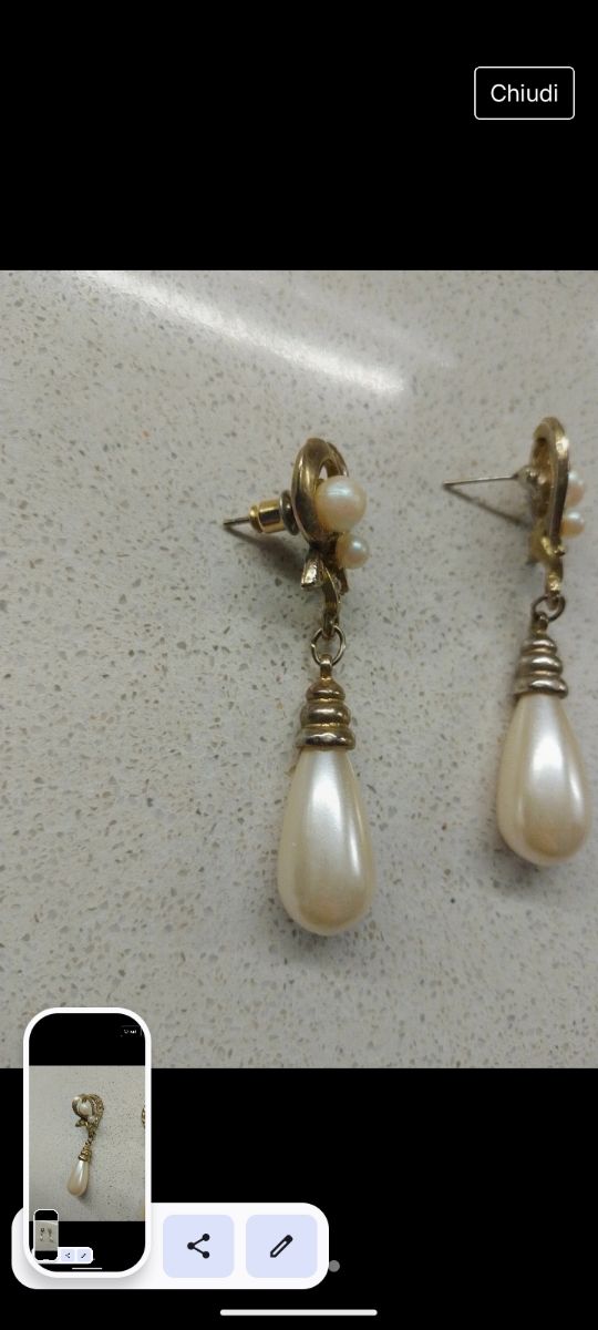 Orecchini pendenti con perla