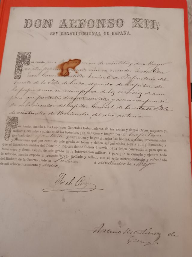 Cartas d Alfonso Xll y Xlll