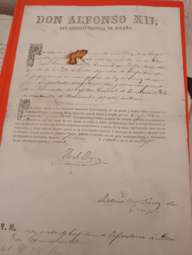 Cartas d Alfonso Xll y Xlll