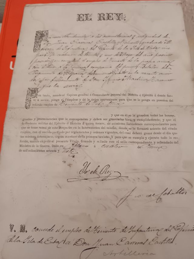 Cartas d Alfonso Xll y Xlll