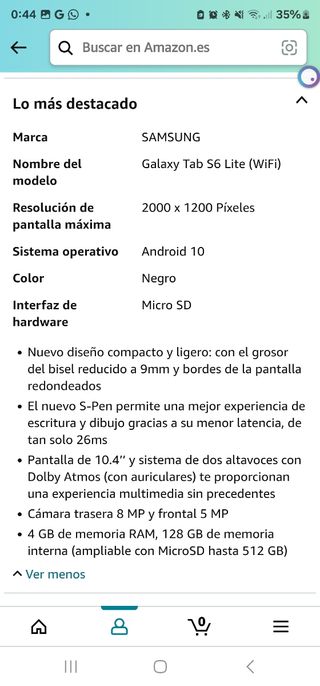 Tablet Samsung S6 Lite