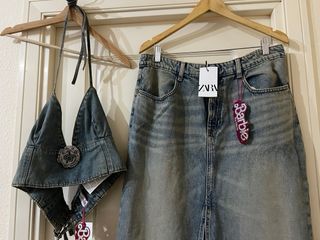Falda y Top Denim Barbie Zara  XL