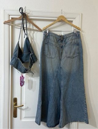 Falda y Top Denim Barbie Zara  XL