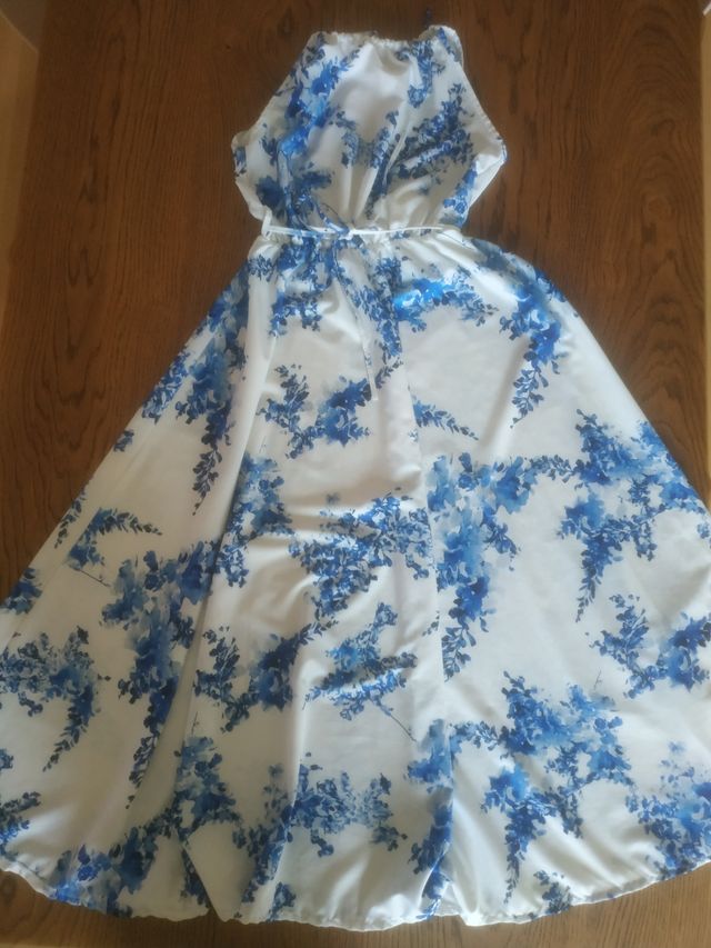 Vestito casual a fiori bianco-blue 10% descuento