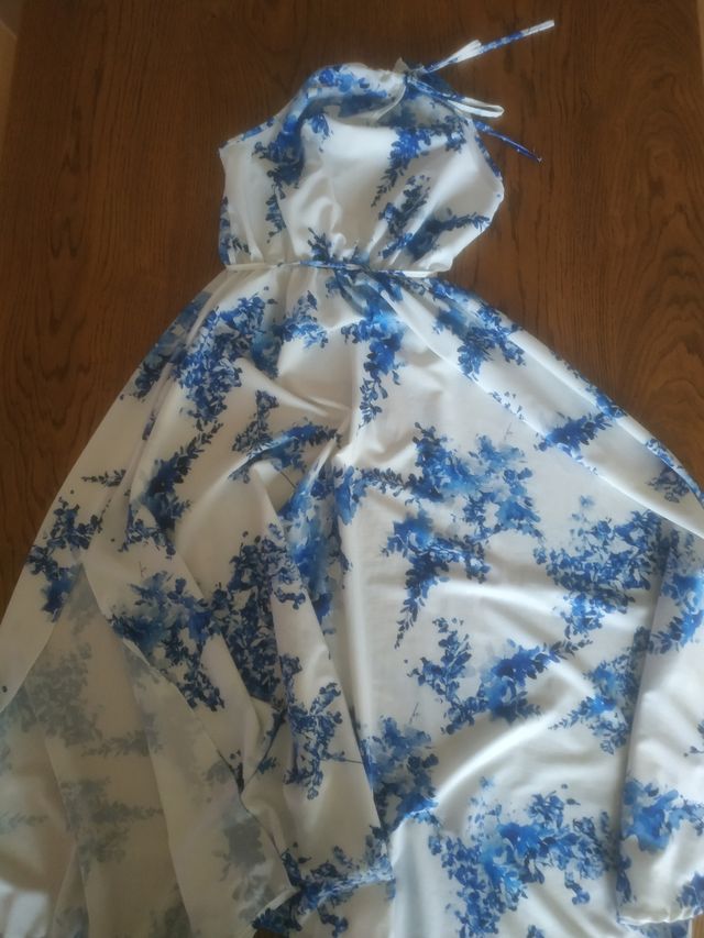 Vestito casual a fiori bianco-blue 10% descuento