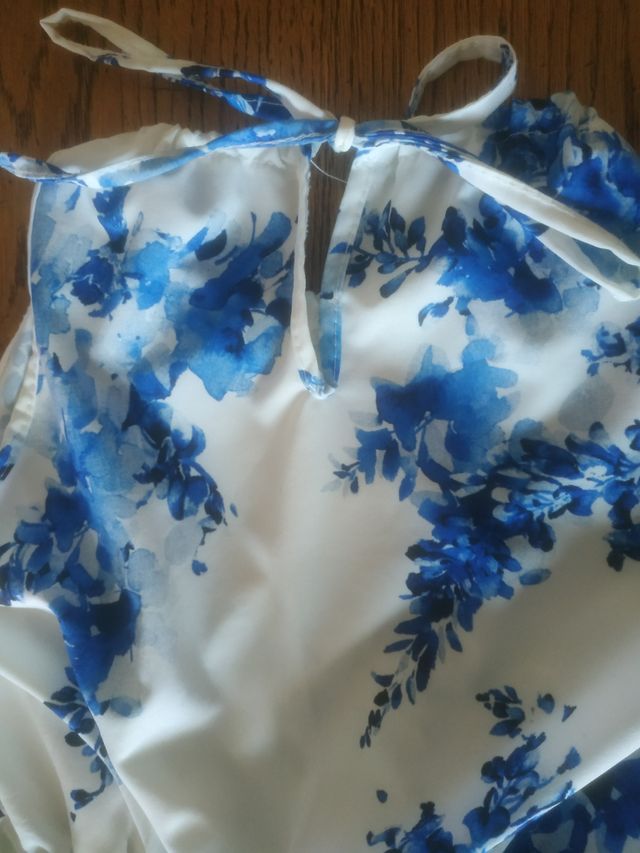 Vestito casual a fiori bianco-blue 10% descuento