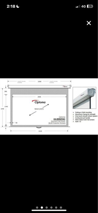 pantallas Optoma DS-9092PWC 16 uds nuevas