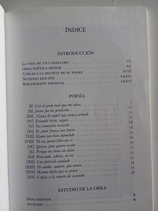 Poesía de Jorge Manrique. Bienvenido Morros