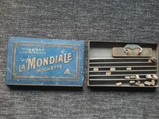 Antigua caja imprenta la mondiale