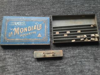 Antigua caja imprenta la mondiale