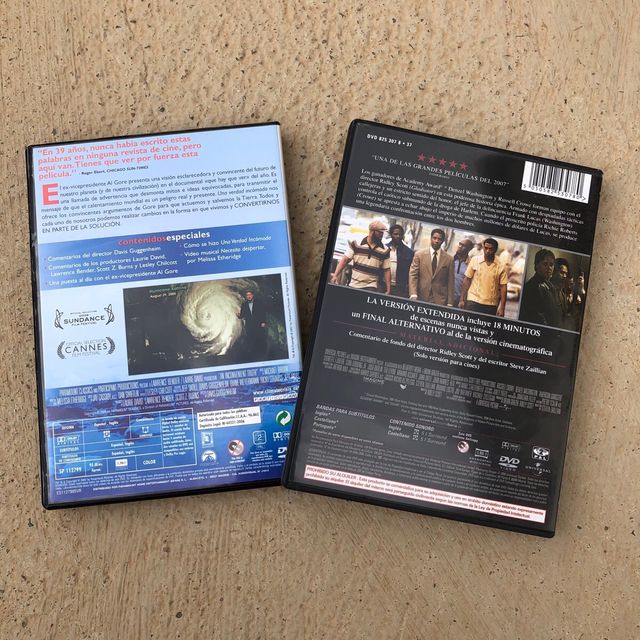 Lote 2 DVD Amercian Gangster y Una verdad incómoda