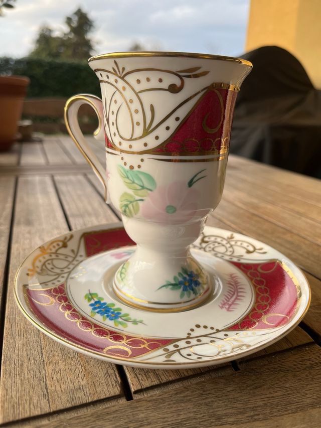 Tazza da te decorata a mano Limoges