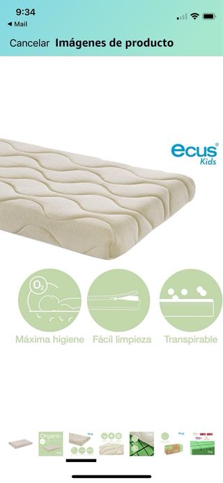 Colchon minicuna ecus kids organic