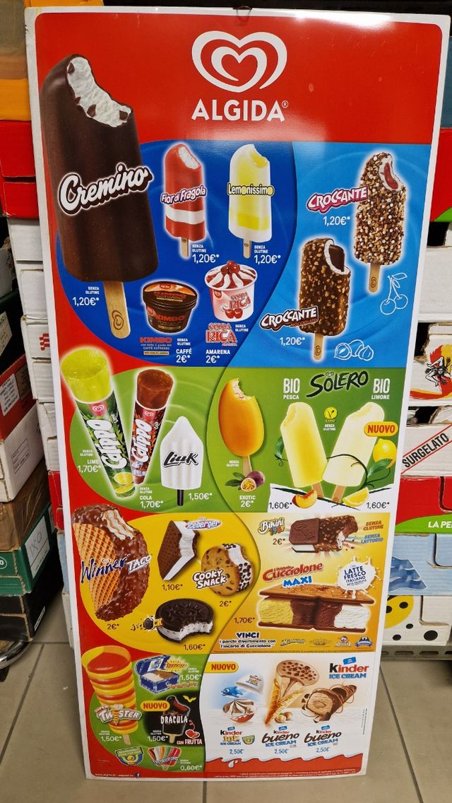 Tabella di latta gelati algida