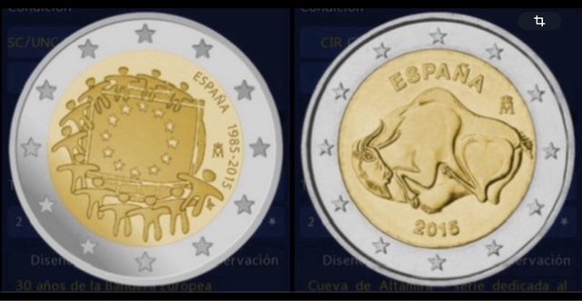 2 euros conmemorativas 2015 España
