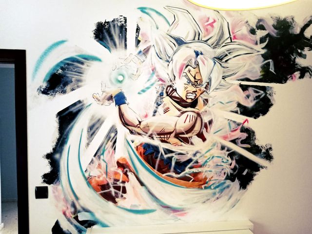 Poster MURAL PINTOR MUROS dibujo a mano en pared