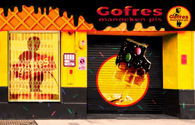 Poster MURAL PINTOR MUROS dibujo a mano en pared