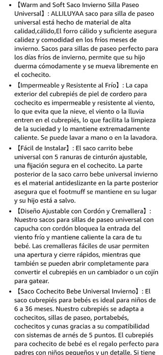 Saco silla bebés 
