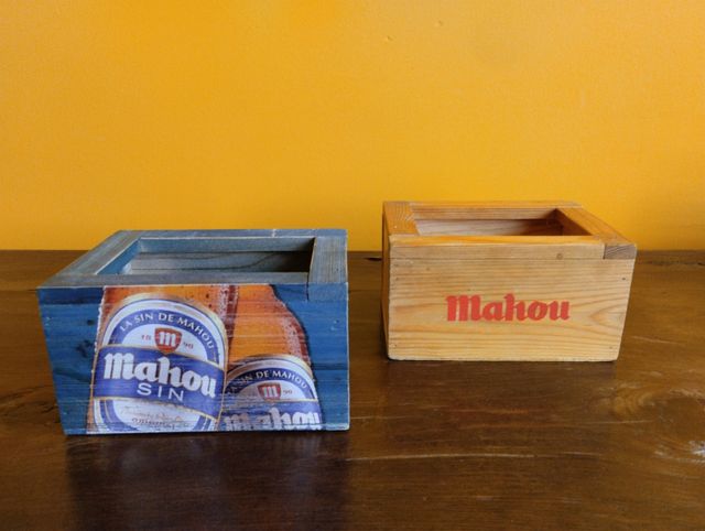 Cajas de madera Mahou