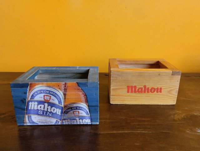 Cajas de madera Mahou