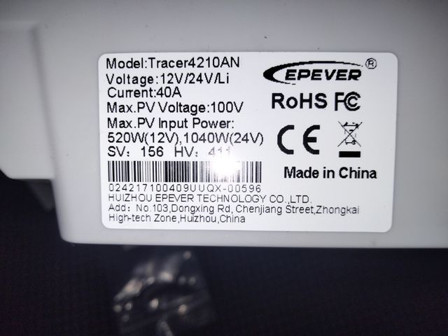 Regulador solar epever mppt