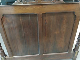 Antiguo cabecero cabezal cama madera tallada