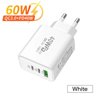 CARICABATTERIA DA MURO 3 PORTE IPHONE IPAD SAMSUNG