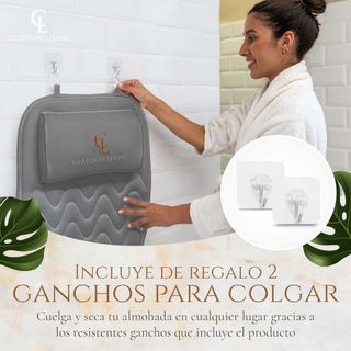 Cojin bañera (125x43cm) - Almohada bañera con apoy