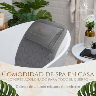 Cojin bañera (125x43cm) - Almohada bañera con apoy