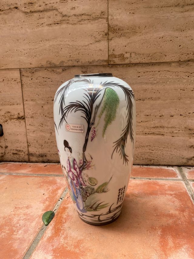 Vintage Chino Jarron Porcelana