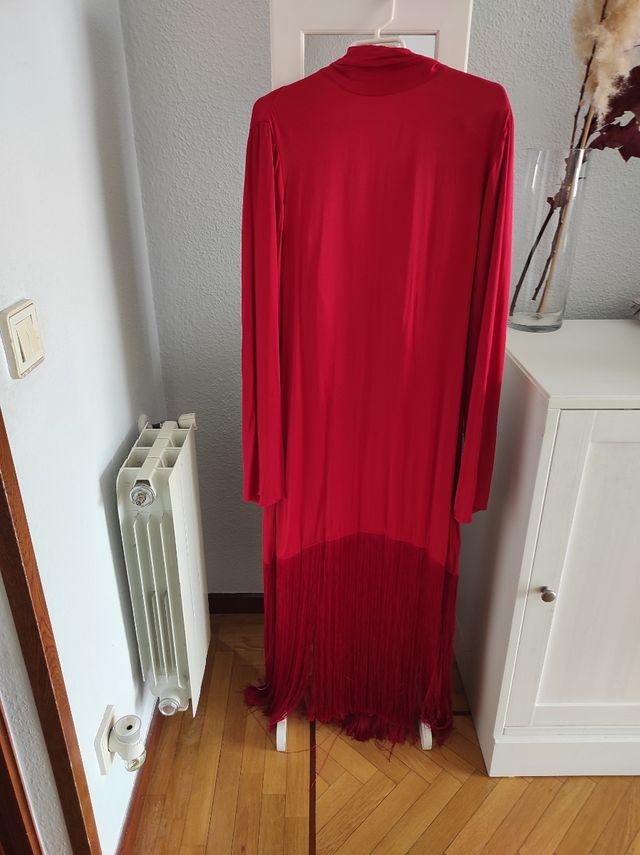 Vestido rojo flejos.Talla M