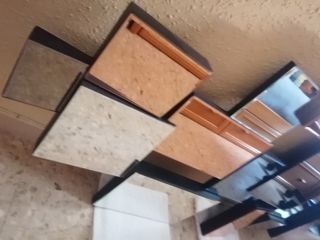 Espejo de vidrios ahumados y cobrizos