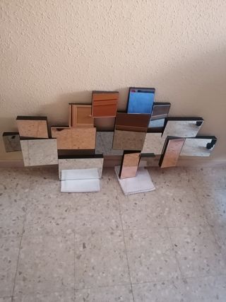 Espejo de vidrios ahumados y cobrizos
