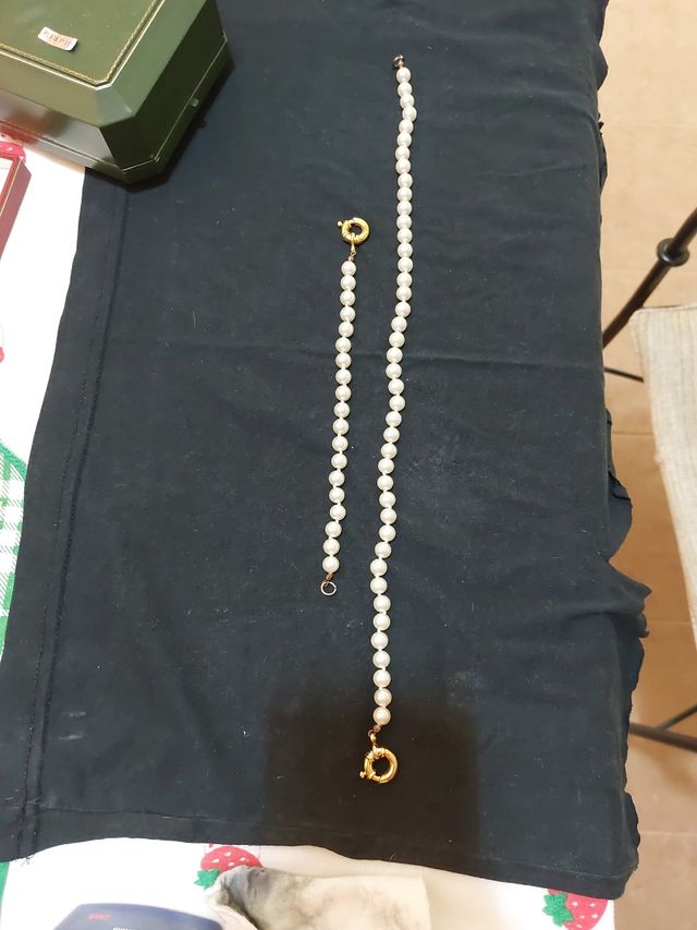 Conjunto collar y pulsera perlas