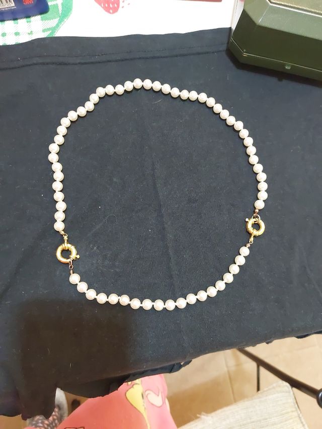 Conjunto collar y pulsera perlas