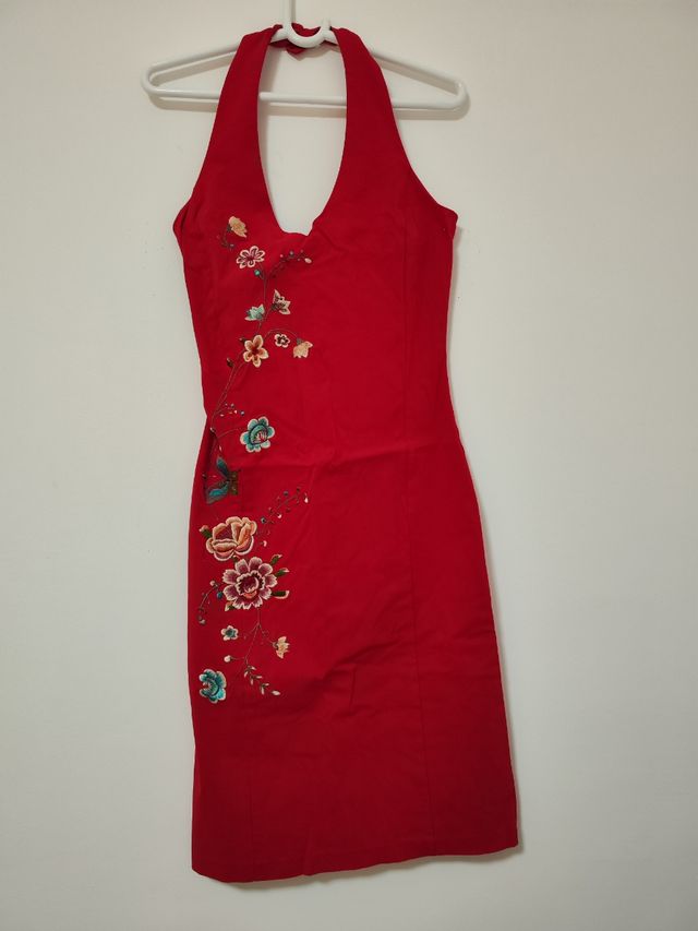 Vestido rojo bordado T/M