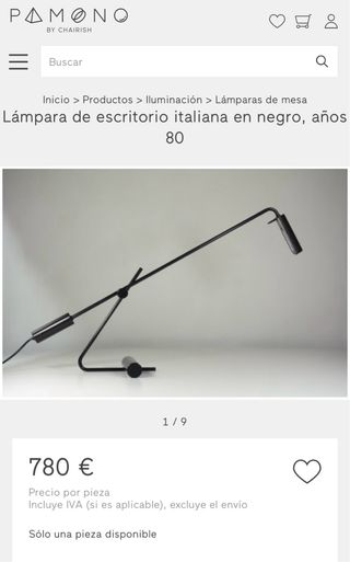 Lámpara italiana vintage de diseño años 80