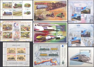 85 series SELLOS sobre FERROCARRIL, varios países