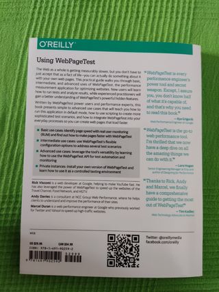 Libro técnico "Using WebPageTest", para Lighthouse