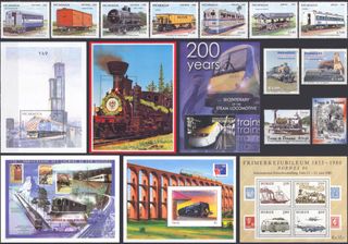 84 series SELLOS sobre FERROCARRIL, varios países