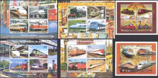 84 series SELLOS sobre FERROCARRIL, varios países