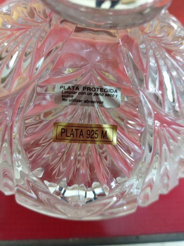 LOTE BOMBONERAS DE CRISTAL Y PLATA 