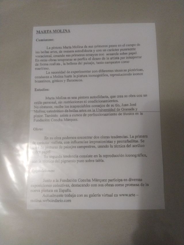 LAMINAS PARA CUADRO  MARTA MOLINA