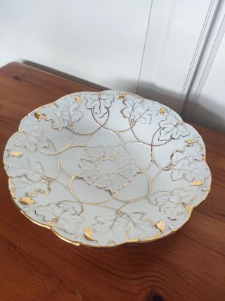 Plato decorativo dorado porcelana MEISSEN