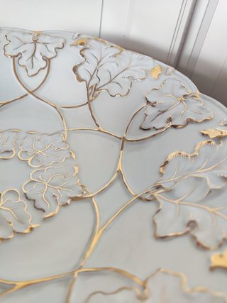 Plato decorativo dorado porcelana MEISSEN