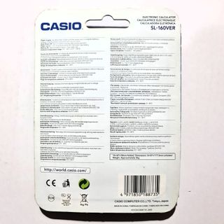 ✅CASIO SL-160VER CALCULADORA SOLAR Y PILAS DE TAPA