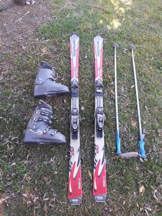 Botas Salomon + Esquís +Bastones
