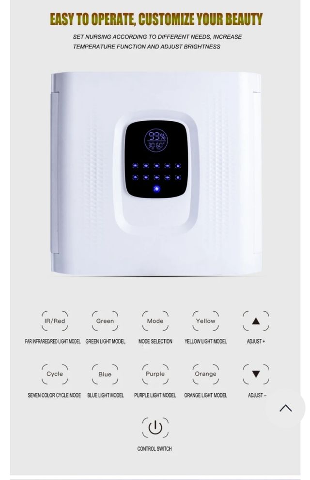 Dispositivo de terapia de luz de 6 colores cuerpo